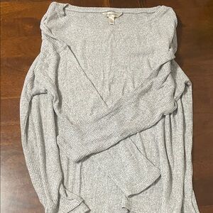 Banana Republic Heather Gray Off-Shoulder Sweater
